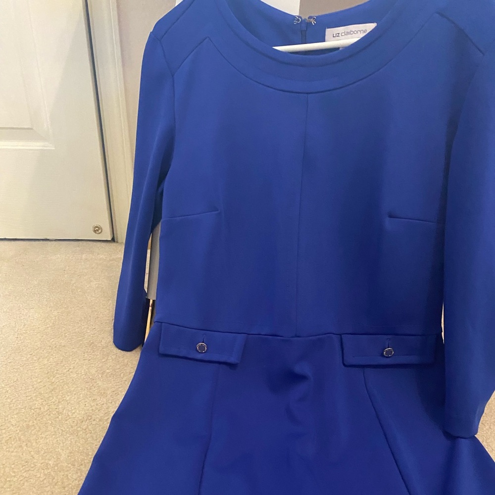 Liz Claiborne, Royal blue knee length dress which zips from back